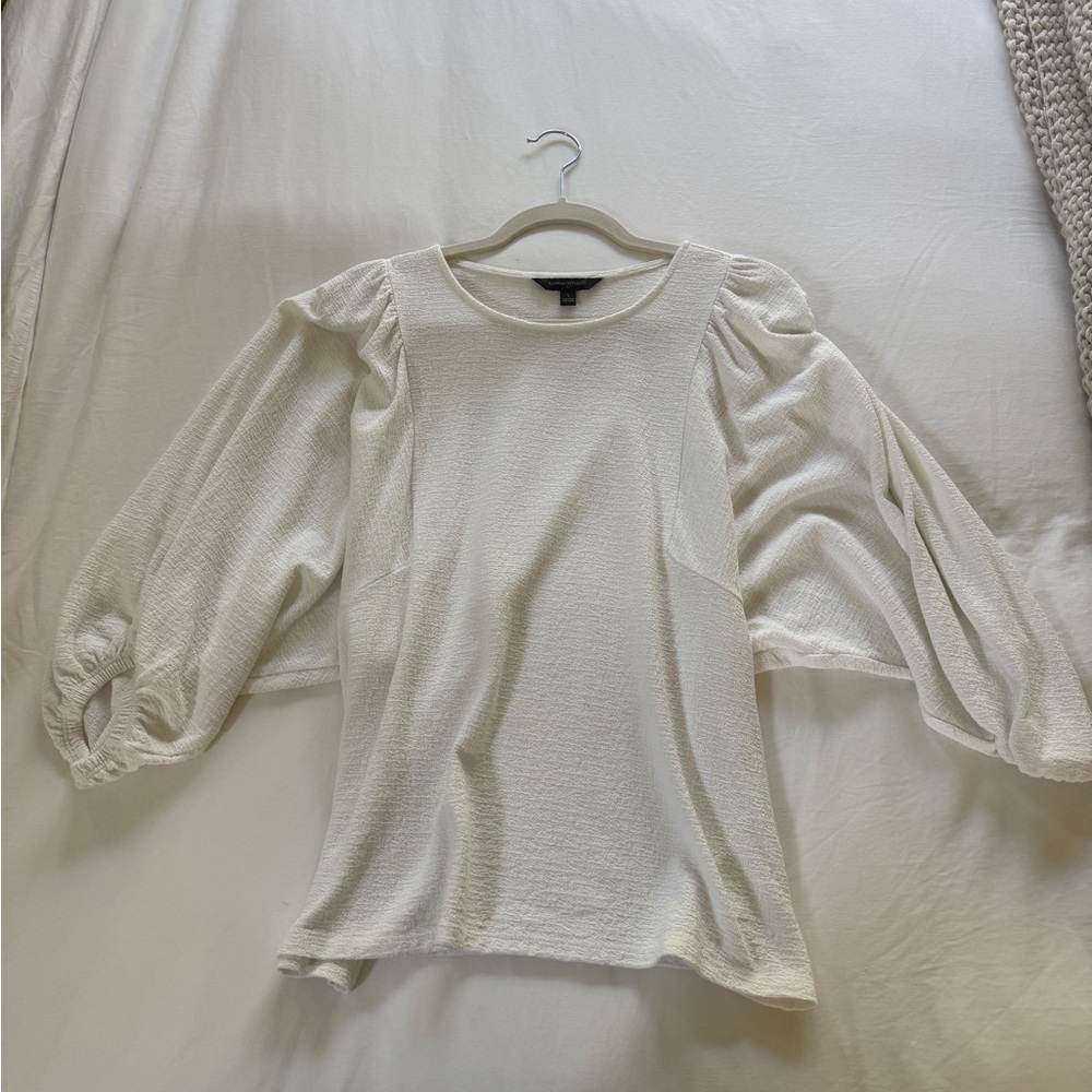Banana Republic White Textured Blouse